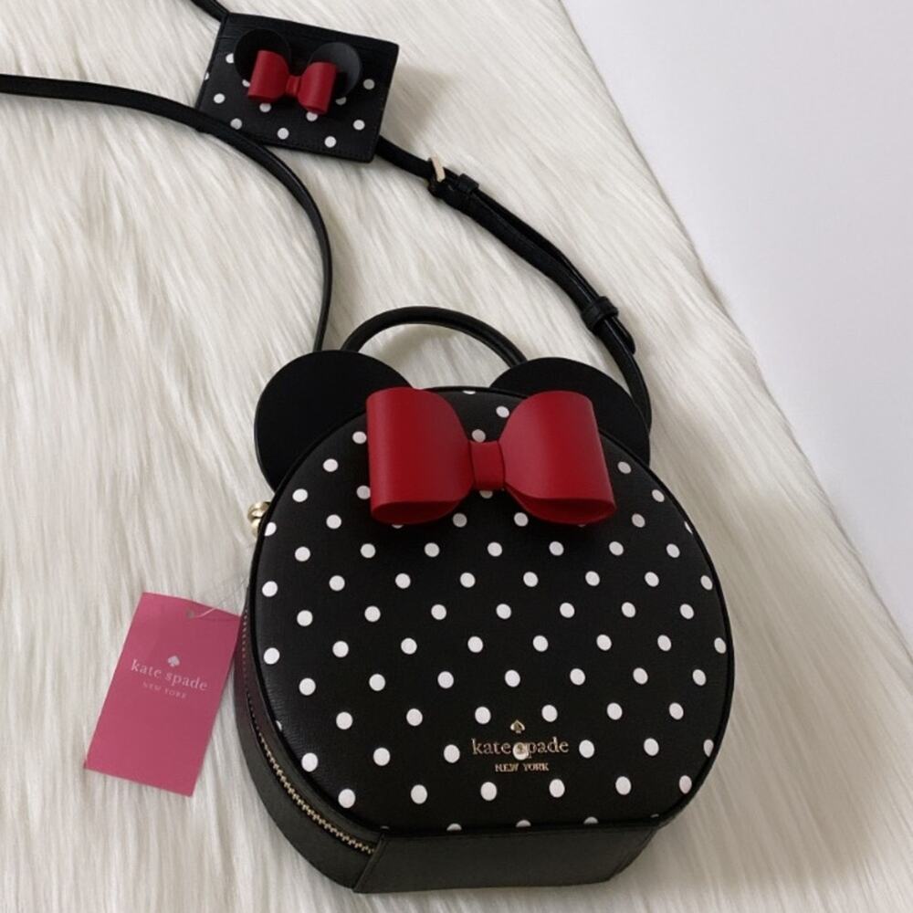New Kate Spade X Disney Minnie Mouse Crossbody Bag and Cardholder Wallet Set - Picture 5 of 11